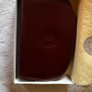 Cartier Burgundy Leather Pouch